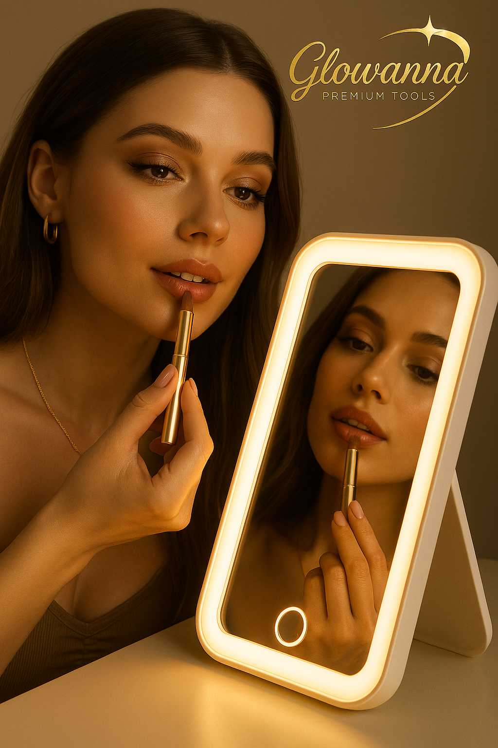 Glowvanna Halo Mirror™ (White).