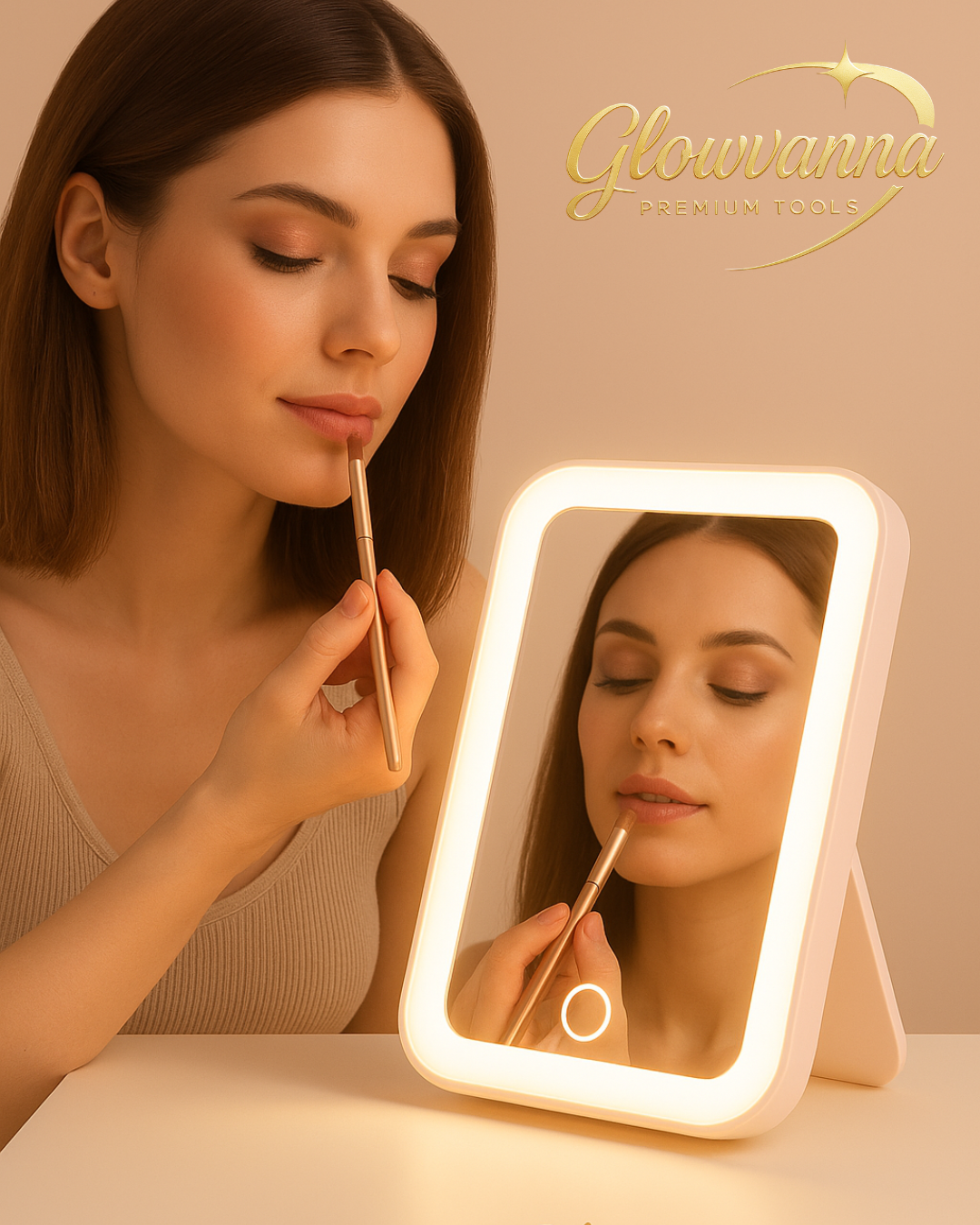 Glowvanna Halo Mirror™ (White).